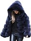 cheap Coats &amp; Trench Coats-Women&#039;s Faux Fur Coat Hoodie Jacket Oversized Party Casual Party Street Daily Outdoor Coat Regular Faux Fur Sapphire Black Wine Fall Winter Hoodie Regular Fit S M L XL XXL 3XL
