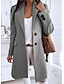 cheap Coats &amp; Trench Coats-Women&#039;s Coat Solid Colored Active Long Sleeve Coat Fall &amp; Winter Daily Single Breasted Long Jacket Yellow