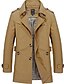 cheap Best Sellers-Men&#039;s Winter Coat Trench Coat Business Casual Rabbit Fur Spring Fall Breathable Outerwear Clothing Apparel Casual Solid Color Single Breasted One-button Notch lapel collar / Daily / Long Sleeve