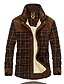 cheap Best Sellers-men&#039;s long sleeve sherpa lined shirt jacket flannel plaid fleece coats (small, dark green)