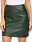 abordables Skirts-Falda lápiz mini ajustada ajustada de cuero sintético de cintura alta clásica para mujer verde xl