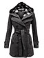 cheap Coats &amp; Trench Coats-Women&#039;s Coat Plaid Basic Fall &amp; Winter Long Coat Daily Long Sleeve Jacket Purple / Cotton