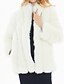 cheap Coats &amp; Trench Coats-Women&#039;s Fur Coat Winter Wedding Going out Regular Coat Stand Collar Loose Streetwear Jacket Long Sleeve Fur Trim Solid Colored Blue White Black