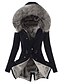 baratos Plus Size Oberbekleidung für Damen-casaco feminino de inverno tamanho plus size fashion sólido espesso forro de pelúcia casaco com capuz feminino casaco longo preto