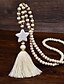 cheap Women&#039;s Jewelry-1pc Pendant Necklace Beaded Necklace Women&#039;s Christmas Halloween Street Handmade Wooden Crystal Stone Star Precious Joy / Long Necklace / Bead Necklace