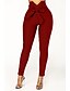 cheap Pants-women&#039;s v cut paper bag waist pants trousers with front bow tie winered small
