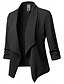 abordables Manteaux &amp; Vestes Grandes Tailles Femme-blazer ouvert devant pour femme - veste de bureau à manches 3/4 froncées - tailles régulières et plus petit noir