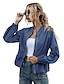 preiswerte Damen Jacken-Damen Mantel Volltonfarbe Sport Ganzjährig Standard Mantel Verabredung Jacken Blau