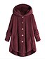 cheap Plus Size Outerwear-Women&#039;s Coat Casual / Daily Fall &amp; Winter Regular Coat Regular Fit Casual Jacket Solid Color Modern Style Blushing Pink Wine