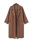 cheap Plus Size Outerwear-Women&#039;s Coat Daily Fall &amp; Winter Long Coat Regular Fit Active Jacket Long Sleeve Solid Colored Dark Gray Brown / Wool