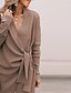 cheap Coats &amp; Trench Coats-Women&#039;s Coat Solid Colored Basic Fall &amp; Winter Long Daily Long Sleeve Polyster Coat Tops Army Green