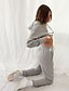 cheap Jumpsuits &amp; Rompers-Women&#039;s Basic Solid Color Two Piece Set Hoodie Pant Loungewear Drawstring Patchwork Tops