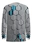 cheap Tank Tops-Men&#039;s T shirt Graphic 3D 3D Print Round Neck Daily Long Sleeve Tops Basic Gray