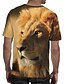 cheap Tank Tops-Men&#039;s T shirt Shirt Graphic Lion Animal 3D Print Round Neck Plus Size Daily Holiday Short Sleeve Print Tops Elegant Exaggerated Yellow