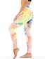 economico Graphic Chic-Per donna Pantaloni da yoga Vita alta Calze / Collant / Cosciali Ghette Pantaloni Scrunch Butt Jacquard Colorato a macchie Fasciante in vita Sollevamento dei glutei Asciugatura rapida Rosa + verde