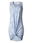 preiswerte Casual Kleider-Damen T Shirt Kleid Minikleid Blau Purpur Rosa Grün Marineblau Ärmellos Batik Druck Sommer Rundhalsausschnitt Freizeit Schlank 2021 S M L XL