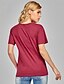baratos T-shirts-Mulheres Camiseta Sólido Decote Redondo Básico Blusas 100% Algodão Branco Preto Roxo