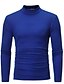cheap Sale-men&#039;s autumn winter solid turtleneck long sleeve underlinen t-shirt grey