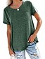 cheap T-Shirts-juniors shirts crewneck plus size boyfriend short sleeve summer tees tops,green l