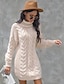 cheap Autumn dress-Women&#039;s Knitted Solid Color Pullover Long Sleeve Sweater Cardigans Turtleneck Fall Black Red Beige