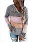 preiswerte Pullover-Damen Pullover Zur Seite fahren Jumper Stricken Strick Tunika Mit Kapuze Farbblock Täglich Ausgehen Stilvoll Elegant Herbst Winter Schwarz Grau S M L / Langarm / Leopard / locker