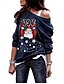 cheap Christmas Tops-Women&#039;s Cartoon Graphic Pullover Sweatshirt Cold Shoulder Christmas Daily Casual Christmas Hoodies Sweatshirts  Blue Wine Army Green