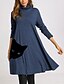 cheap Autumn dress-Women&#039;s Knee Length Dress Swing Dress Gray Dusty Blue Long Sleeve Patchwork Print Print Cat High Neck Fall Spring Casual 2022 S M L XL XXL