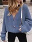 cheap Sweaters-Women&#039;s Cardigan Solid Color Knitted Acrylic Fibers Long Sleeve Loose Sweater Cardigans Fall Winter V Neck Blue Gray Khaki
