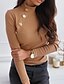 cheap Sweaters-Women&#039;s Pullover Plain Solid Color Knitted Basic Long Sleeve Slim Sweater Cardigans Fall Winter Crew Neck Round Neck Blushing Pink Khaki