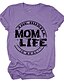 billige T-shirts-mom life t skjorter kvinner mom life is ruff korte ermer t-skjorter casual mamma skjorter topper (m, grønn)