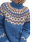 cheap Sweaters-Women&#039;s Basic Casual Knitted Polka Dot Print Pullover Sweater Acrylic Fibers Long Sleeve Loose Sweater Cardigans Turtleneck Fall Winter Blue Gray Khaki