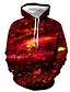 preiswerte Hoodies-Herren Grafik Galaxy-Print Pullover Hoodie Sweatshirt Täglich Ausgehen Alltag Kapuzenpullover Sweatshirts Purpur Rosa Armeegrün