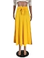 abordables Skirts-Mujer Ropa Cotidiana Básico Bohemio Vestido maxi Columpio Faldas Un Color Lazo Rojo Amarillo Naranja
