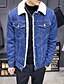 cheap Sale-men light blue winter jean jackets outerwear warm denim coats new men large size  liner thicker winter denim jackets