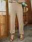 cheap Bottoms-Women&#039;s Basic Chinos Full Length Pants Micro-elastic Daily Weekend Solid Colored Mid Waist Comfort Slim Light Brown S M L XL