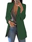 billige Blazere-kvinders åben front langærmet arbejdskontor blazer jakke cardigan afslappet basic leopard blazer dragt mintgrøn