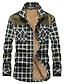 baratos Best Sellers-jaqueta masculina de flanela xadrez com forro de lã sherpa quente (toda forrada de lã sherpa)