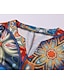 abordables Vestidos casuales-Mujer Vestido hasta la Rodilla Vestido tubo Arco Iris Manga 3/4 Estampado Floral Escote en Pico Otoño Primavera Elegante 2022 M L XL XXL 3XL