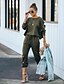 cheap Two Piece Sets-Women&#039;s Basic Solid Color Causal Daily Two Piece Set Tracksuit T shirt Pant Loungewear Jogger Pants Drawstring Hole Tops