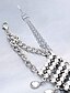 abordables Collares-collar de cristal borla gargantilla cadena para el cuello collares de diamantes de imitación accesorio de joyería de moda para mujeres y niñas (plata)
