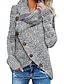preiswerte Pullover-Damen Glatt Strick Herbst Langarm Acrylfasern Mantel Oberteile Blau