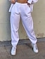 baratos Pants-Mulheres Básico Moda de Rua Comfort Solto Diário Para Noite Jogger Calças Calças Sólido Comprimento total Cintura Alta Branco Preto Rosa