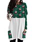 billige Christmas Dresses-Dame T skjortekjole Minikjole Hvit Gul Oransje Grønn Langermet Trykt mønster Bokstaver Høst Rund hals Fritid Halloween 2021 S M L XL