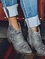 preiswerte Boots-Damen Stiefel Block Fersenstiefel Täglich Einfarbig Stiefeletten Stiefeletten Niedriger Absatz Spitze Zehe Vintage Britisch PU Reißverschluss Braun Grau