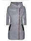 cheap Coats &amp; Trench Coats-Women&#039;s Coat Daily Fall &amp; Winter Long Coat Hooded Regular Fit Basic Jacket Long Sleeve Solid Colored Gray Black / Lined