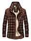 economico Best Sellers-Camicia da uomo foderata in sherpa a maniche lunghe, giacca in pile scozzese di flanella (piccola, verde scuro)