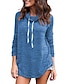 cheap Hoodies &amp; Sweatshirts-Women&#039;s Solid Color Hoodie Pullover Lace up Daily Casual Hoodies Sweatshirts  Blue Fuchsia Black