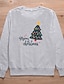 cheap Christmas Tops-Women&#039;s Pullover Sweatshirt Graphic Letter Christmas Daily Basic Christmas Hoodies Sweatshirts  Cotton Slim Yellow Blushing Pink Wine