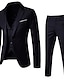 preiswerte Damen Blazer-3-teilige Blazerjacke Herren Slim Anzug Mantel Smoking Party Business Hochzeitsfeier Jacke Weste&amp;amp; Hose (schwarz, xxxl)
