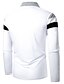 cheap Polos-Men&#039;s Polo Tennis Shirt Other Prints Color Block Long Sleeve Daily Tops Streetwear White